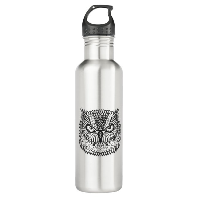 Style Eagle Owl Head Water Bottle (Front)