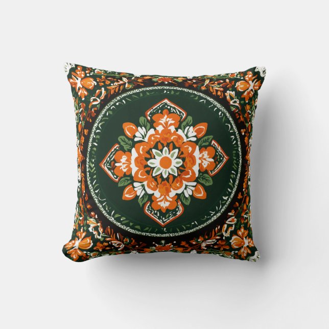 Style Ethnic Ukranian Throw Pillow  (Front)