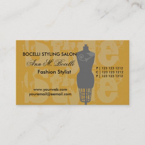 Style  Fashion Artist Goddess Stylist Business Card Template