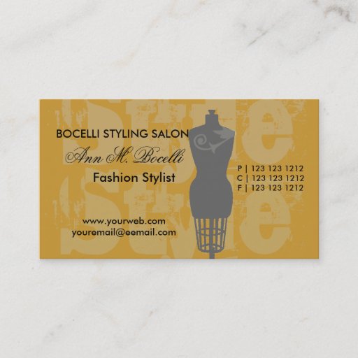 Customizable Style  Fashion Artist Goddess Stylist Business Card Template
