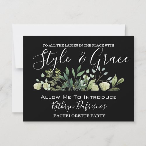 Style  Grace Bachelorette Party Invitation