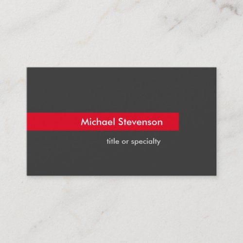 Style Grey Red Stripe Horizontal Business Card