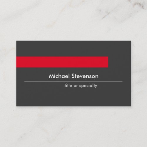 Style Grey Red Stripe Standard Business Card