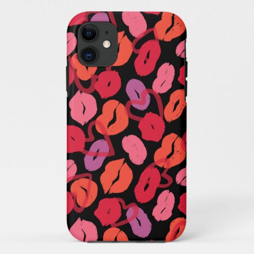 Style Herzen mit Kussmund zum Valentinstag         iPhone 11 Case