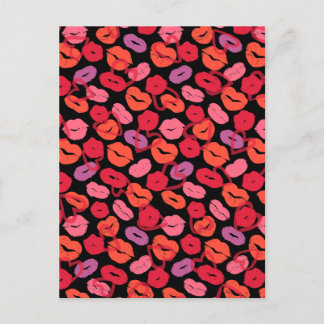 Style Herzen mit Kussmund zum Valentinstag Postcard