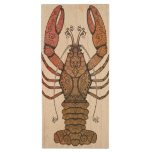 Style Lobster Wood Flash Drive