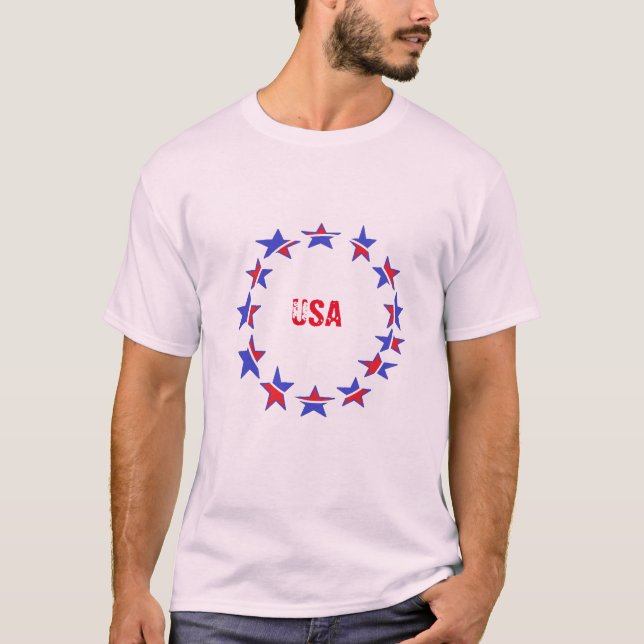 Style: Men's Basic T-Shirt --Patriotic USA (Front)