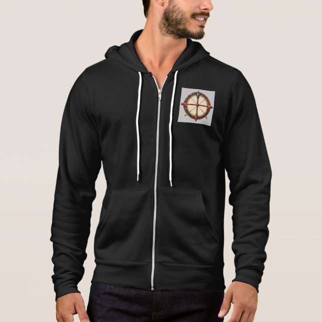 Style: Men's bow and arrow dregan Full-Zip Hoodie (Front)