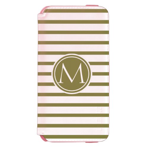 Style Monogrammed with Woodbine Stripes iPhone 66s Wallet Case