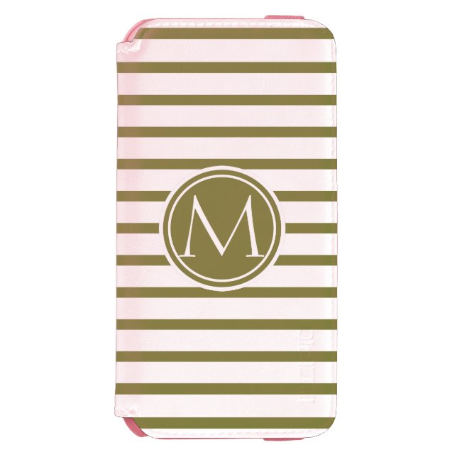 Style Monogrammed with Woodbine Stripes Incipio iPhone Wallet Case (Folio Front)