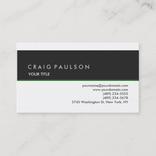 Style Plain Grey White Professional Business Card