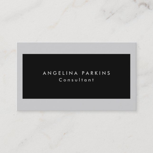 Style Plain Modern Gray Background Original Business Card (Front)