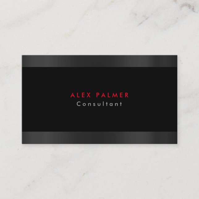 Style Plain Modern Gray Black Minimalist Original Business Card (Front)