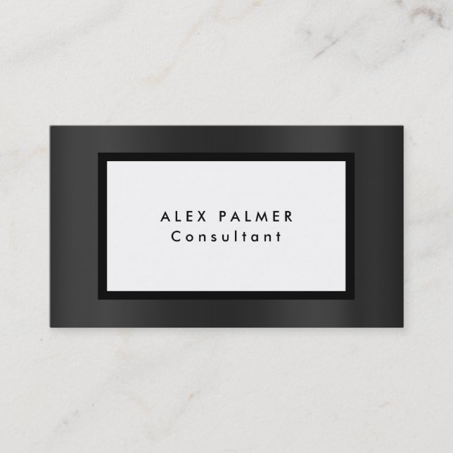 Style Plain Modern Gray White Minimalist Original Business Card (Front)