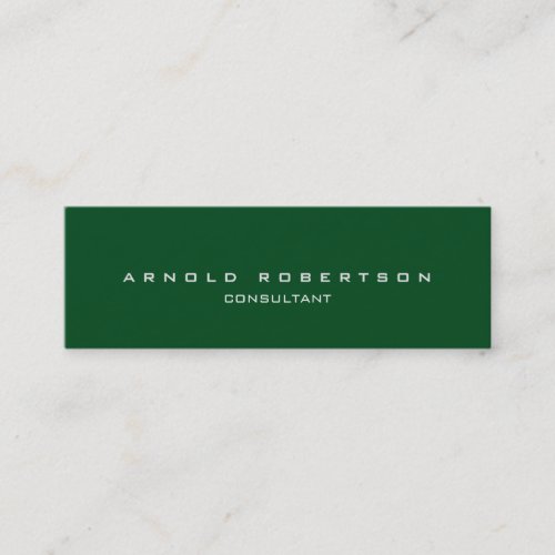 Style Plain Slim Green Professional Business Card