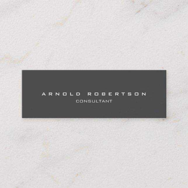 Style Plain Slim Grey Professional Business Card (Front)