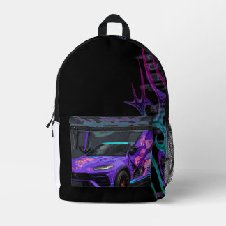 Style racing printed backpack