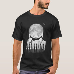 Style Rock Sound City Moon Playing Piano Studio T-Shirt
