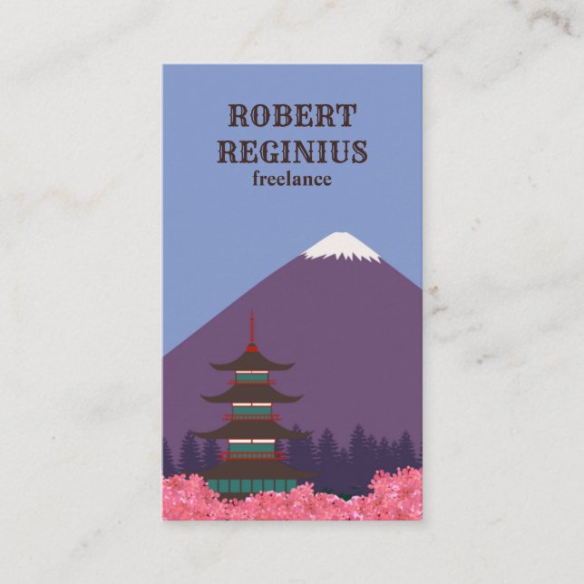 style travel for Japan with Mount Fuji Business Card (Front)