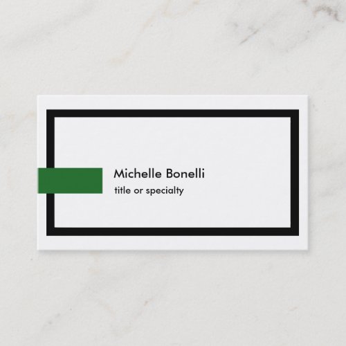 Style Trend Black White Green Professional Modern Business Card