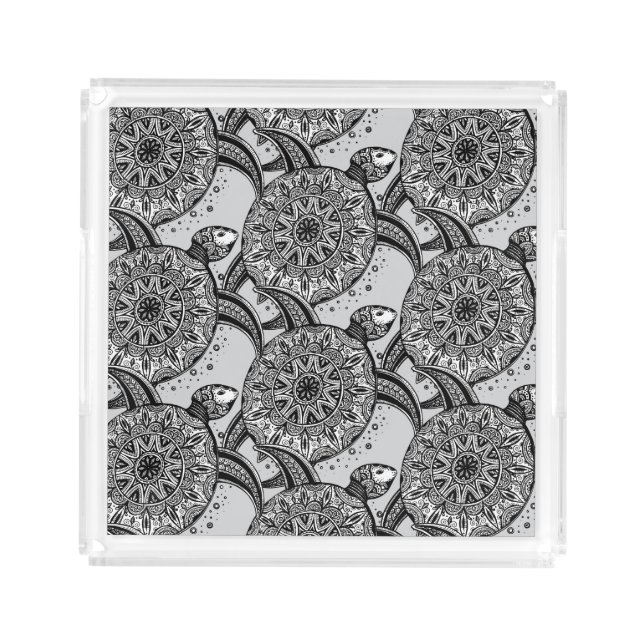 Style Turtle Pattern Acrylic Tray (Front)