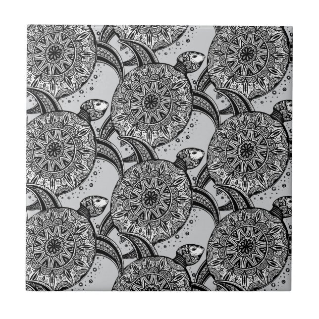 Style Turtle Pattern Ceramic Tile (Front)