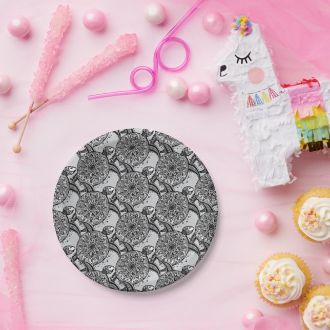 Style Turtle Pattern Paper Plates (Party)