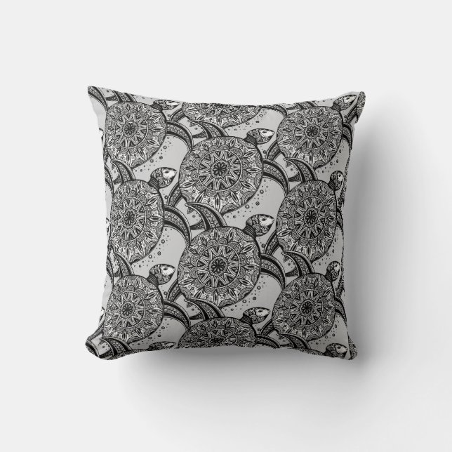 Style Turtle Pattern Throw Pillow (Front)