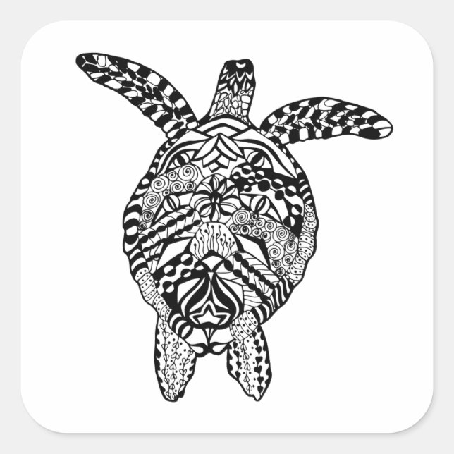 Style Turtle Square Sticker (Front)