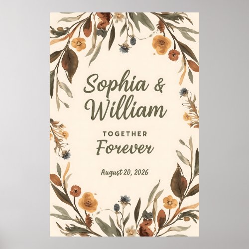 [Style] Wedding Welcome Poster Sign  [Flower/Theme