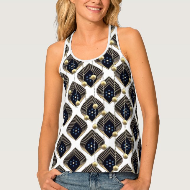 Style: Women's All-Over Print Racerback Tank Top B (Front)
