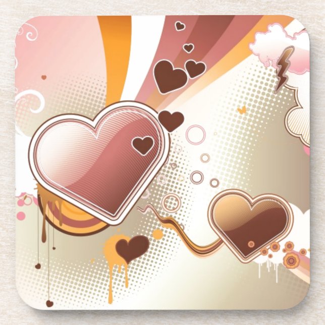 Styled design background beverage coaster (Front)