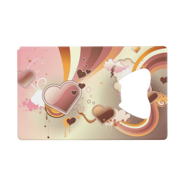 Styled design background credit card bottle opener (Front (Horizontal))