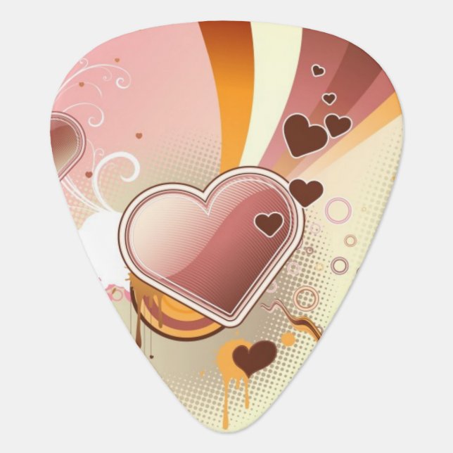 Styled design background guitar pick (Front)