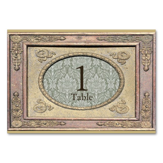 Styled Frame Floral Pattern Table 3 Card (Front)