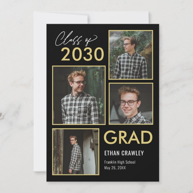 Styled Gallery Editable Color Graduation Invitatio Invitation (Front)