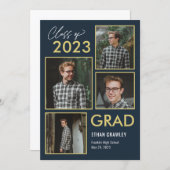 Styled Gallery Editable Color Graduation Invitatio Invitation (Front/Back)