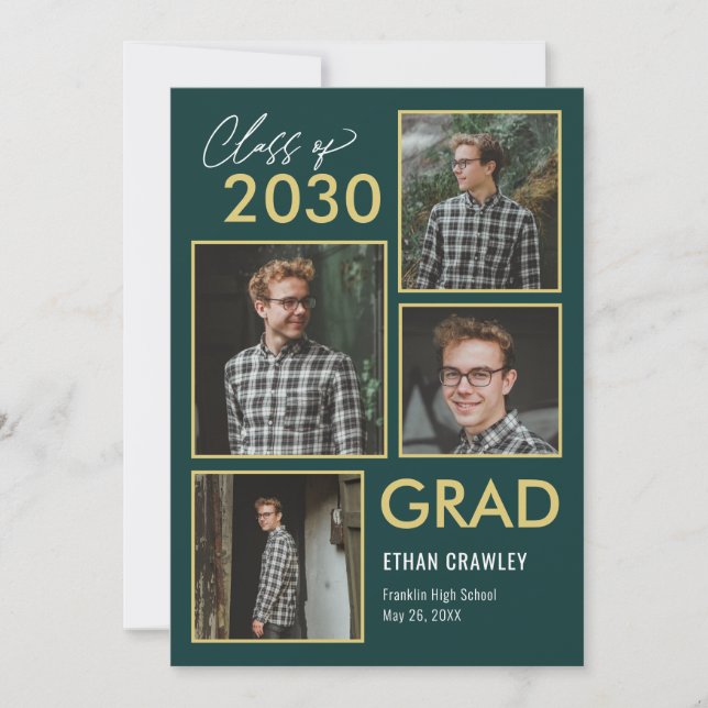 Styled Gallery Editable Color Graduation Invitation (Front)