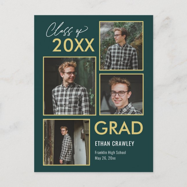 Styled Gallery Editable Color Graduation Postcard (Front)