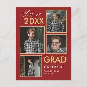 Styled Gallery Editable Color Graduation Postcard