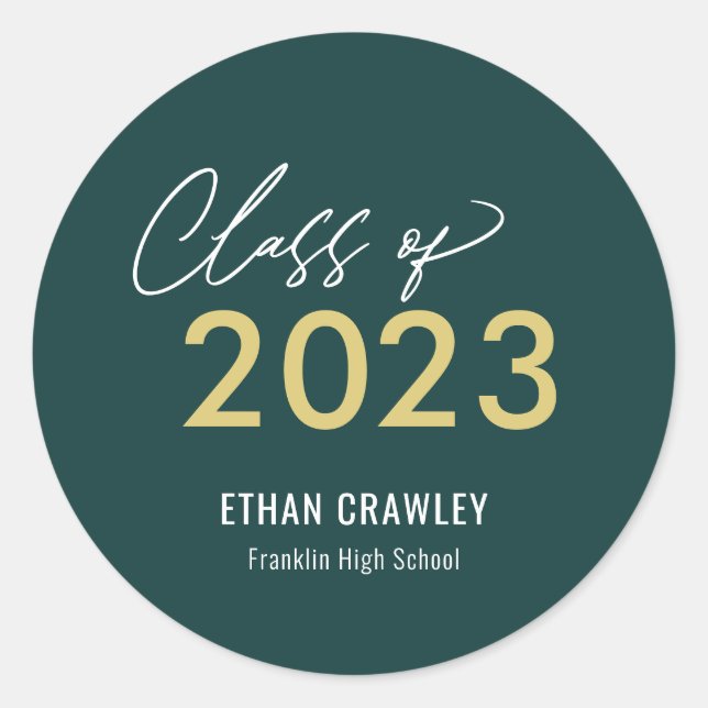 Styled Gallery Editable Color Graduation Stickers (Front)