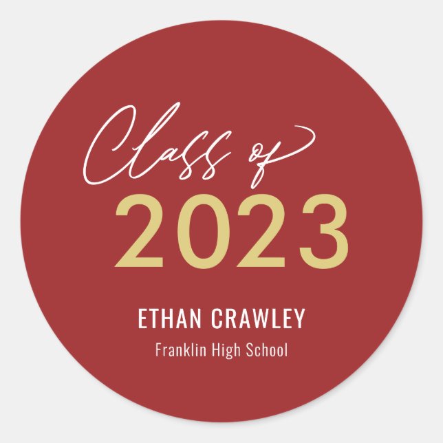 Styled Gallery Editable Color Graduation Stickers (Front)