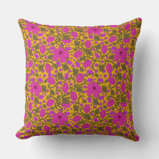 Stylin' Tulips - Pink and Honey Throw Pillow