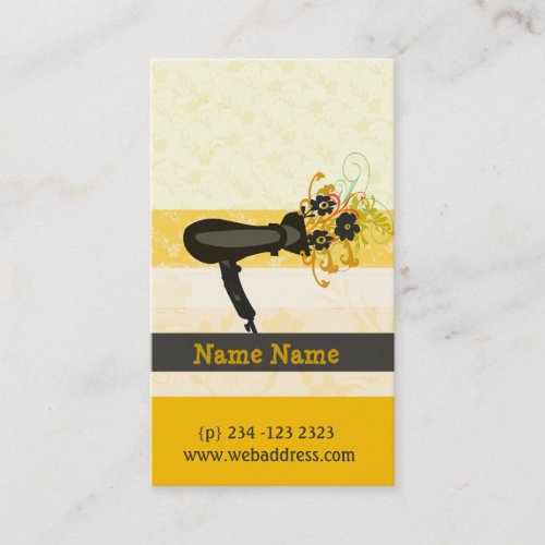 Styling  Salon Hairdryer  BlowDryer Business Card Templates