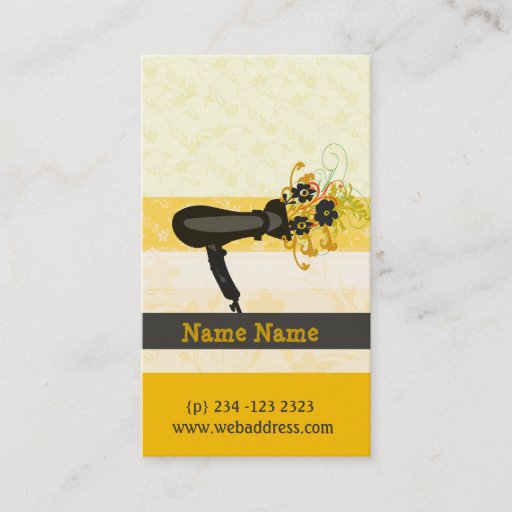 Customizable Styling  Salon Hairdryer  BlowDryer Business Card Templates