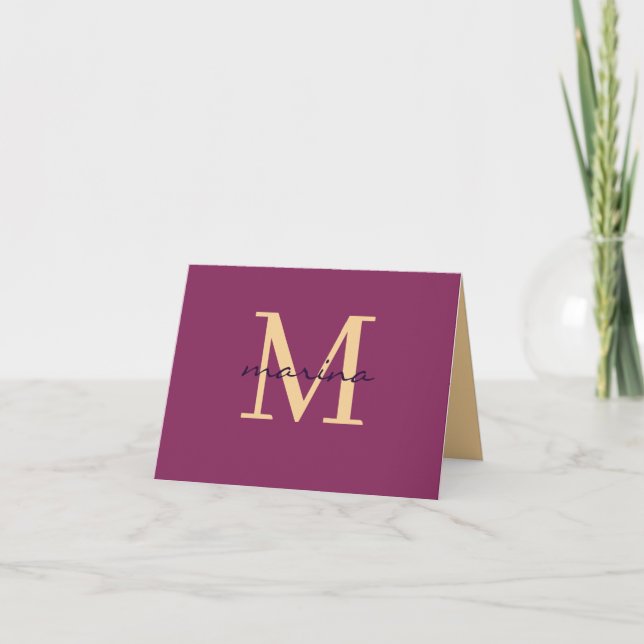 Stylis and personalized monogrammed thank you card (Front)