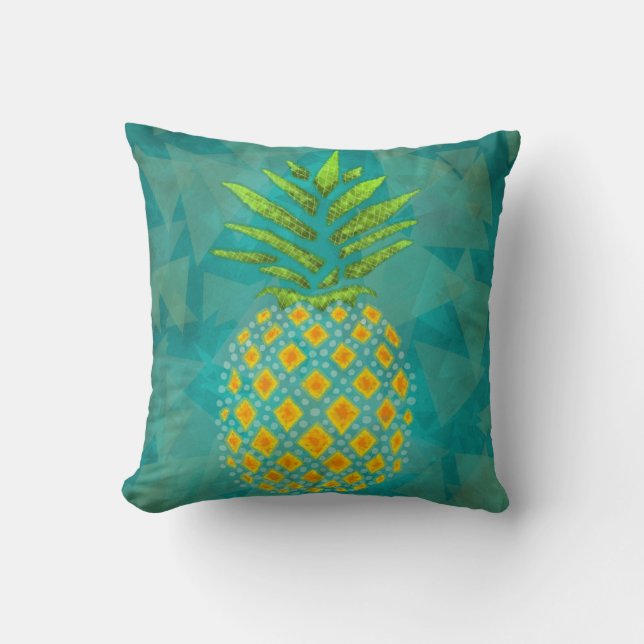Stylised abstract pineapple throw pillow (Front)