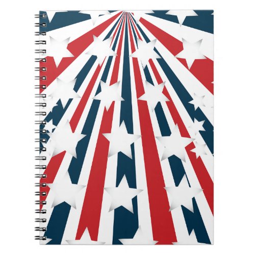 Stylised American Flag Stars Spiral Notebook