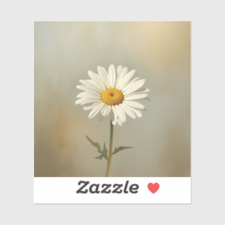 stylised blooming daisy paintings sticker