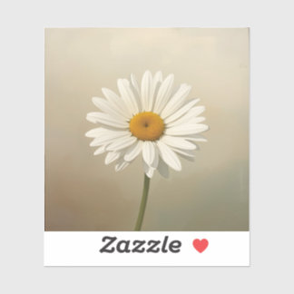 stylised blooming daisy paintings sticker